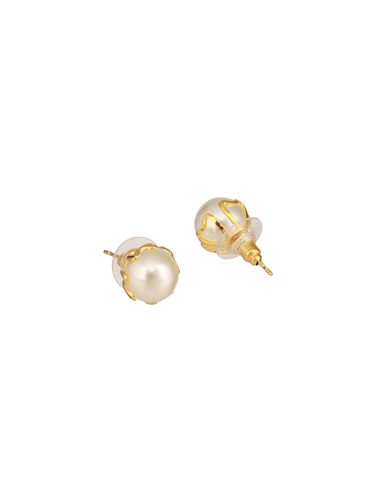 Gold Plated Pearl Studed Earring : STER8196
