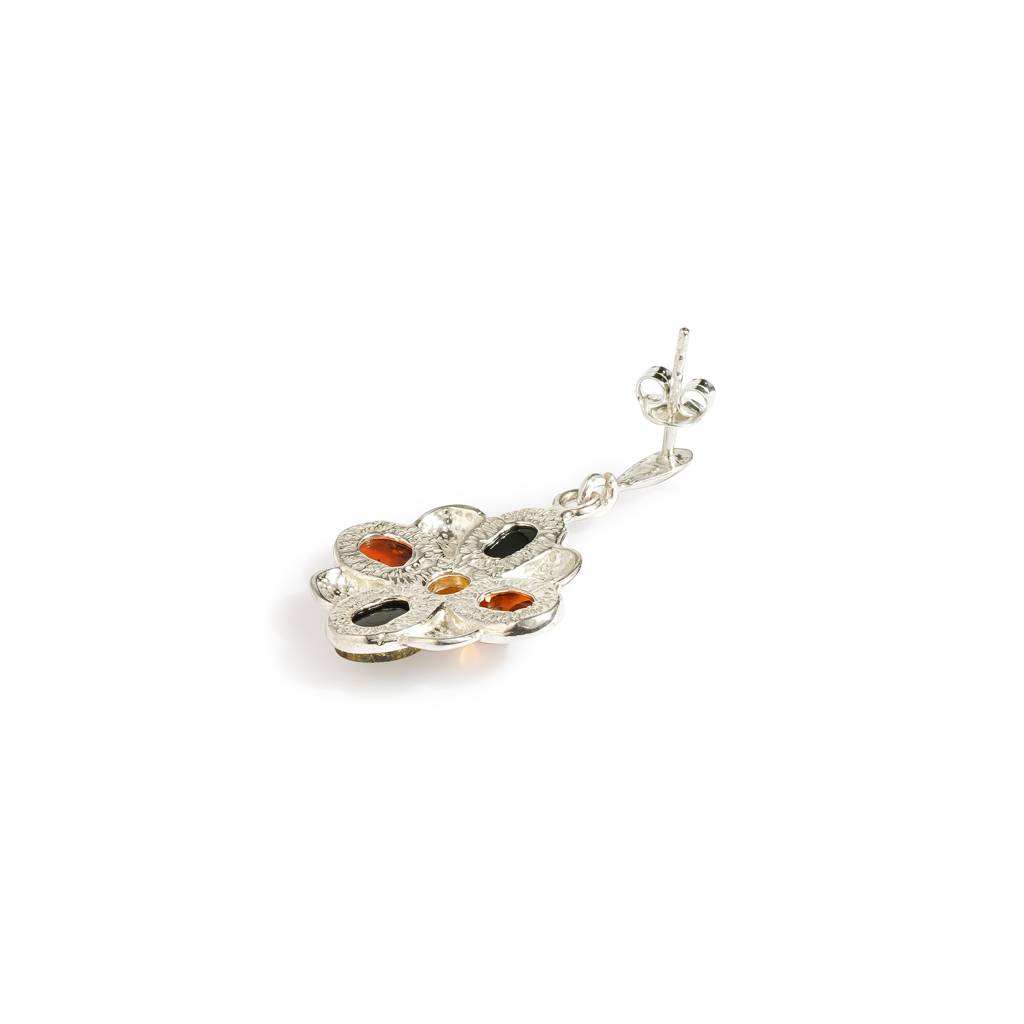 Multi Amber Large Leaf Earrings main image 1