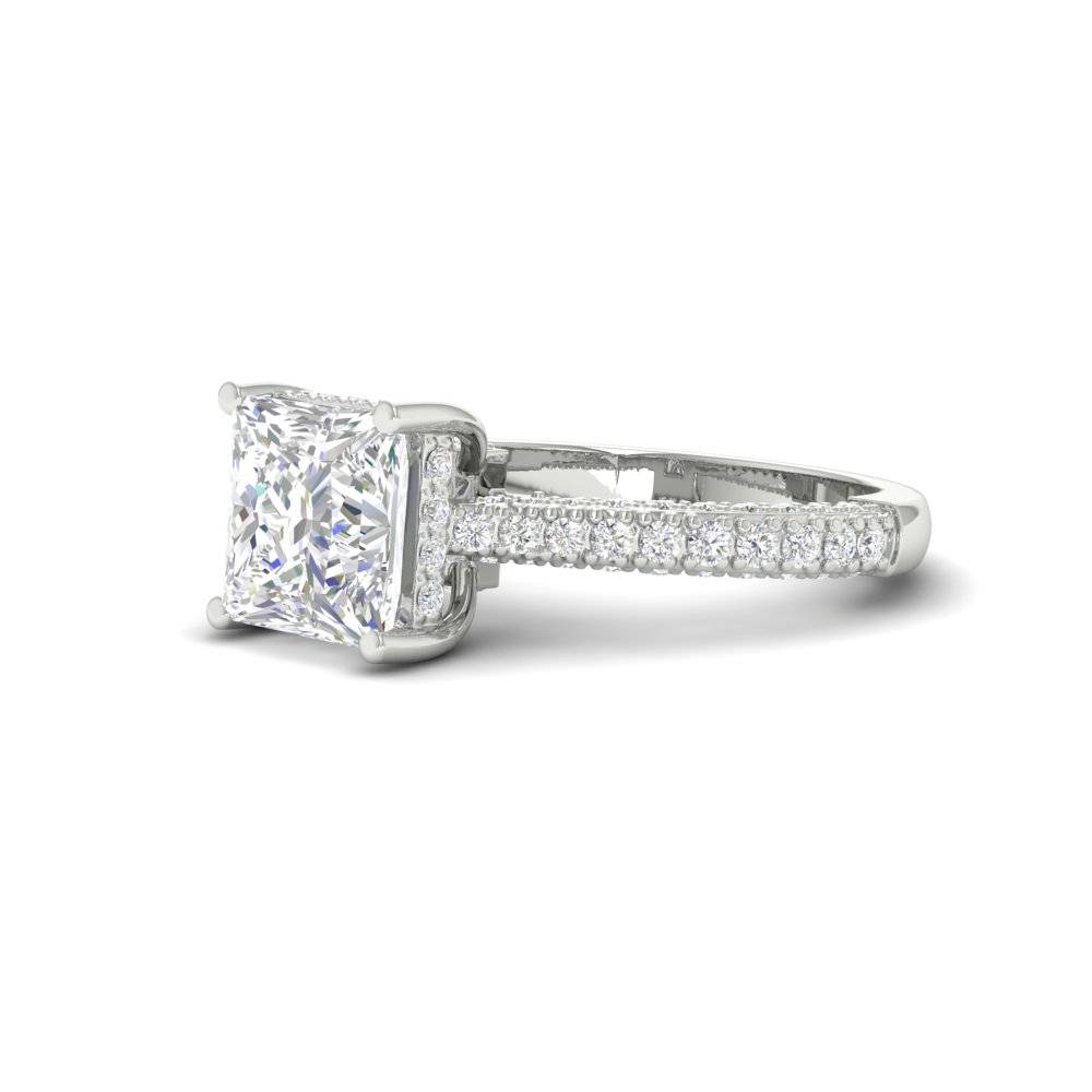 2.50 Ct Princess Cut Moissanite Women Solitaire Ring 14K Gold Plated : FJ_006