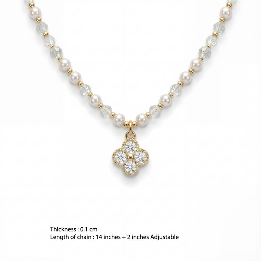 Korean The Clover Blossom Pearl : YUFSNL243