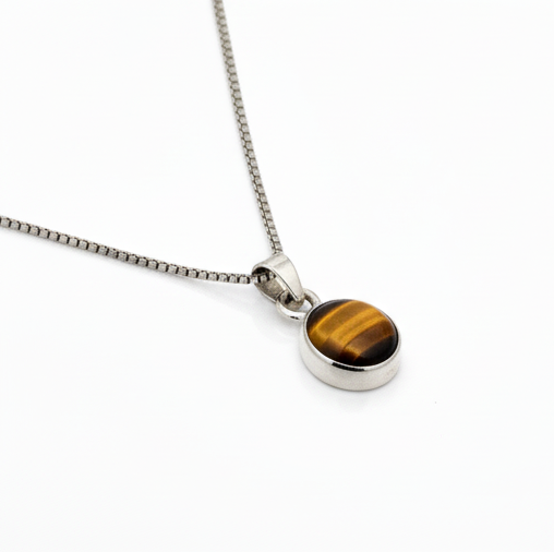 Pure 925 Silver Tiger Eye Pendant For Men & Women : SP-08