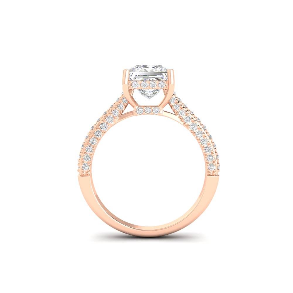 2.50 Ct Princess Cut Moissanite Women Solitaire Ring 14K Gold Plated : FJ_006