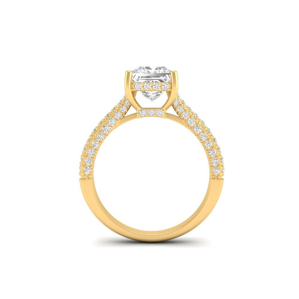 2.50 Ct Princess Cut Moissanite Women Solitaire Ring 14K Gold Plated : FJ_006