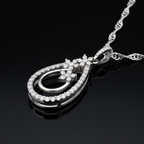 Pure 925 Silver Designer Moissanite Pendant For Women : SYM-0319