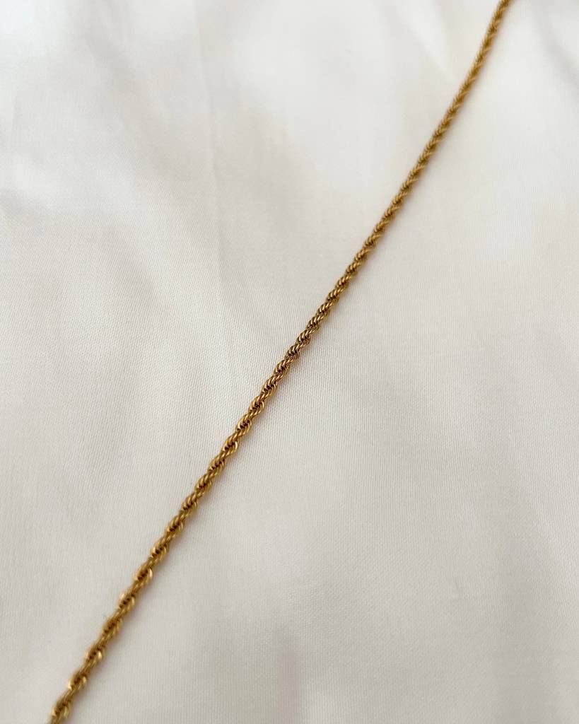 18K Gold Plated Rope Chain Anklet : A6