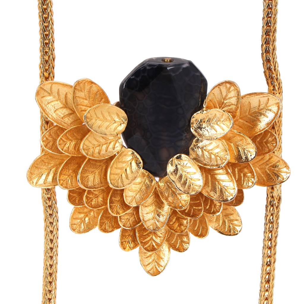 Black Stone Statement Necklace : GG-2003
