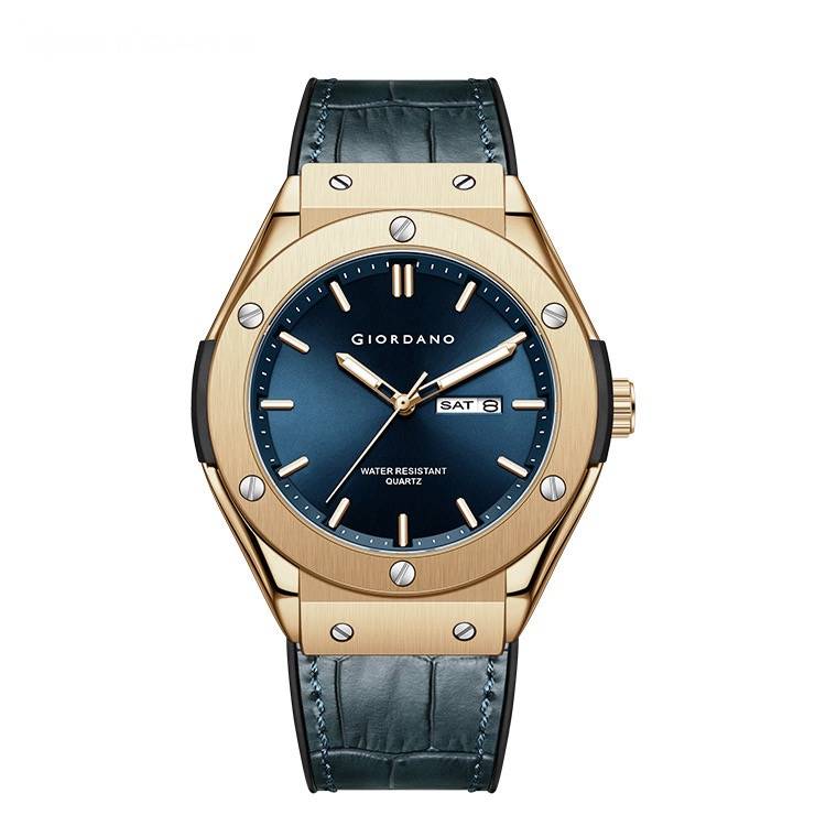 Giordano Casual Analog Watch For Men With Leather Band, Day-Date Function And Quartz Movement : GZ-50142-03