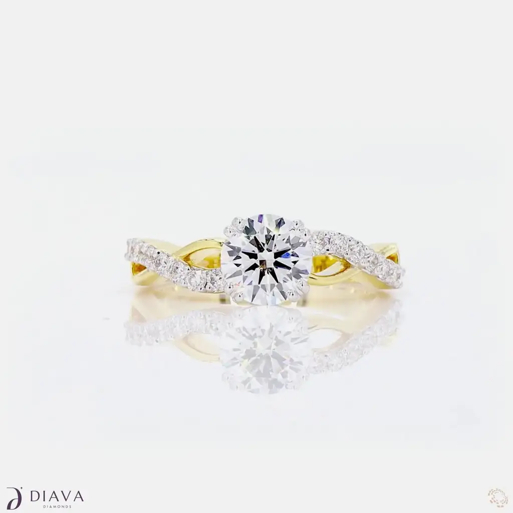 Dual Tone Round Solitaire Ring : DualToneRoundSolitaireRing