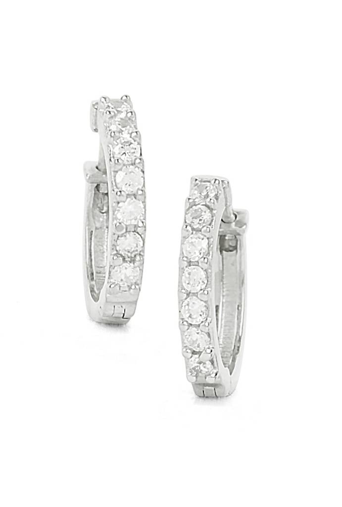 2 In1 Pure Silver Hoop Earring With Detachable Pearl : EC026