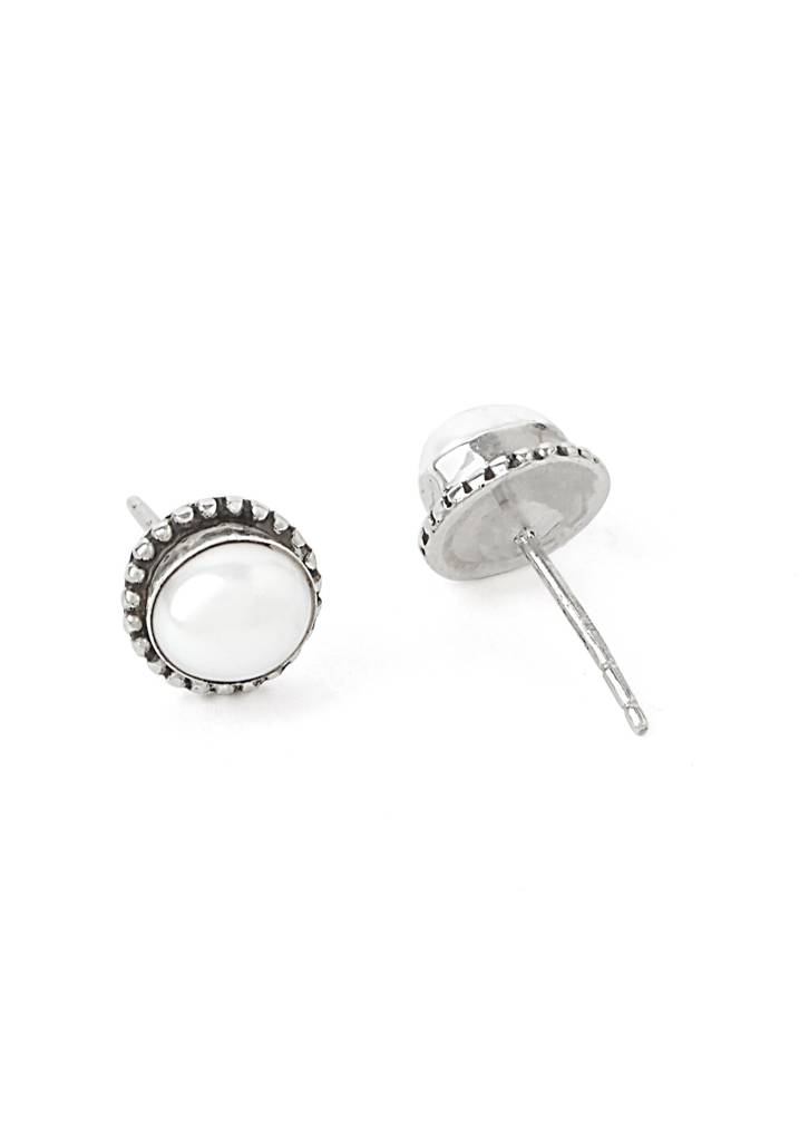 2 In 1 Pure Silver Ghungroo Ear Jacket With Pearl Stud : ECO019