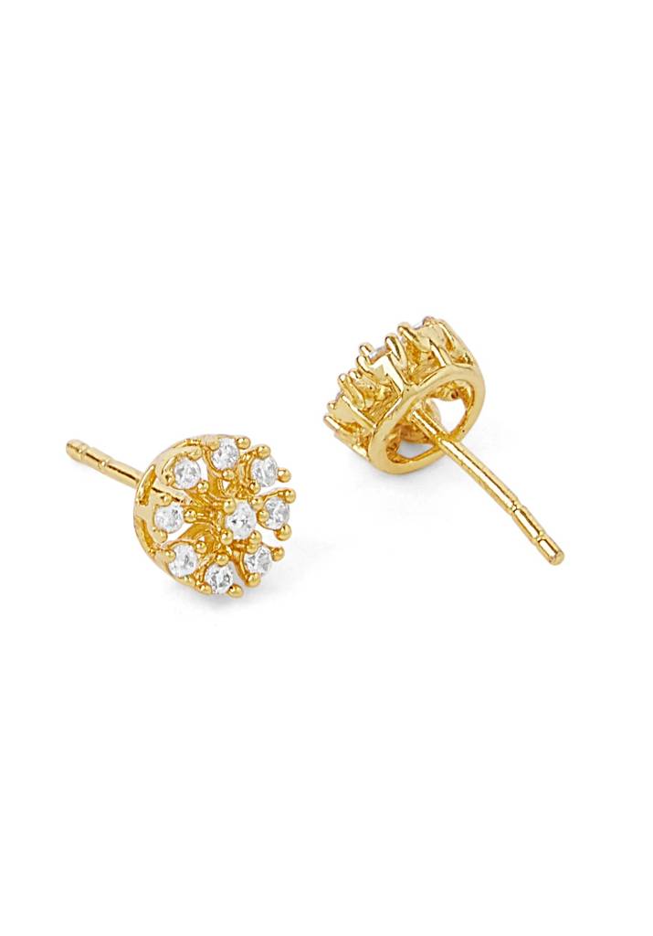 2 In 1 Pure Silver Dual Tone Stud With Detachable Ear Jacket : EC027