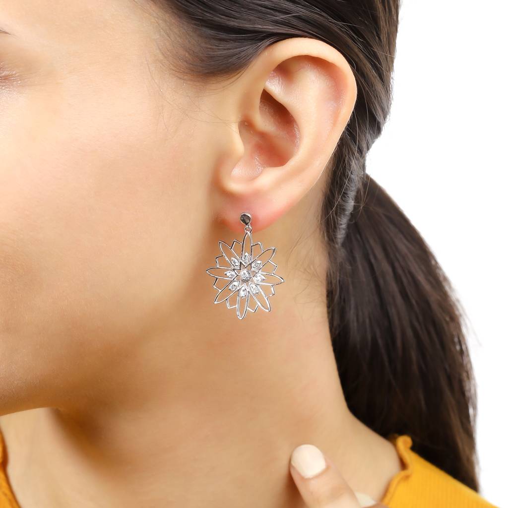 Iski Uski 925 Sterling Silver Majestic Sun Drop Earrings