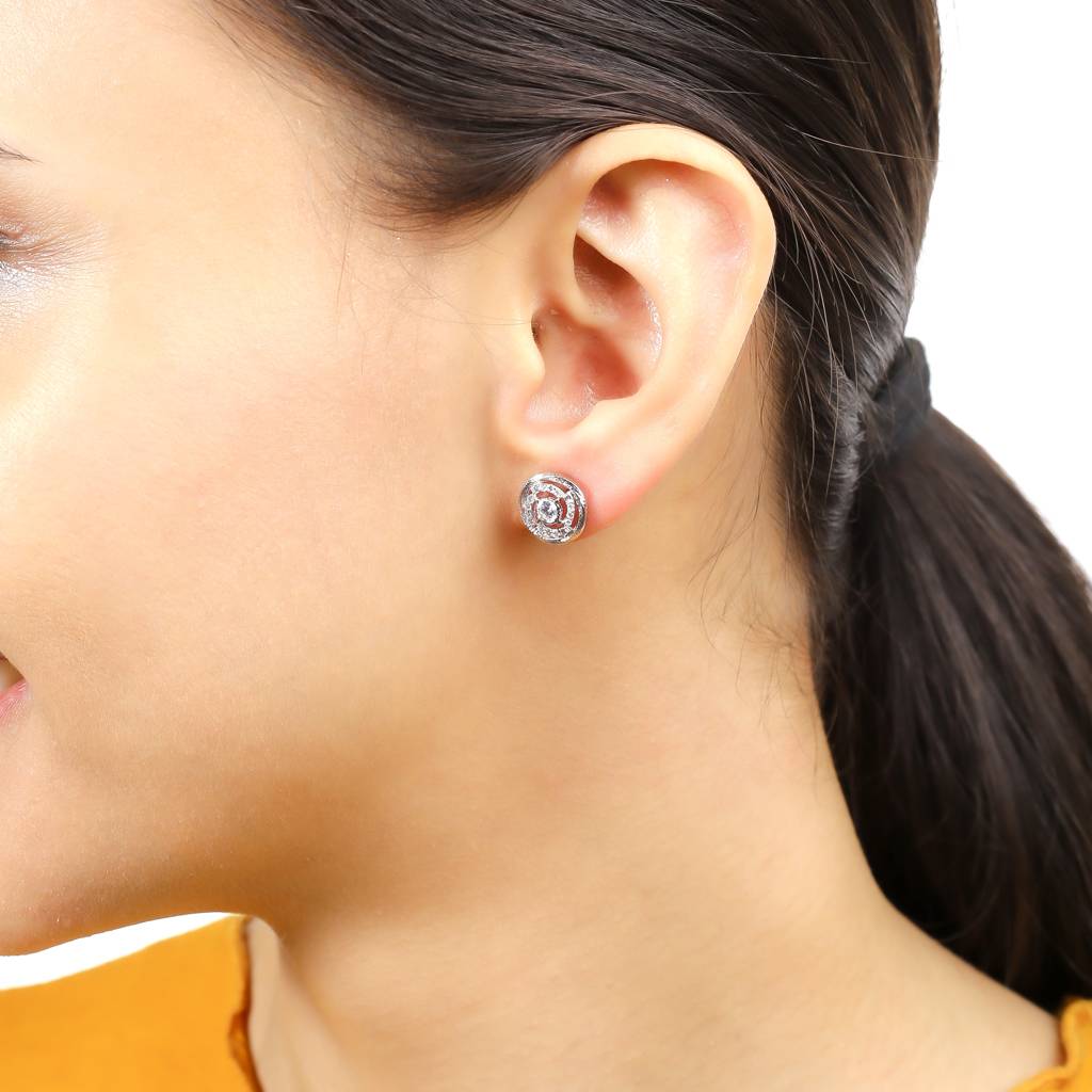 Iski Uski 925 Sterling Silver Fauna Classic Stud Earrings