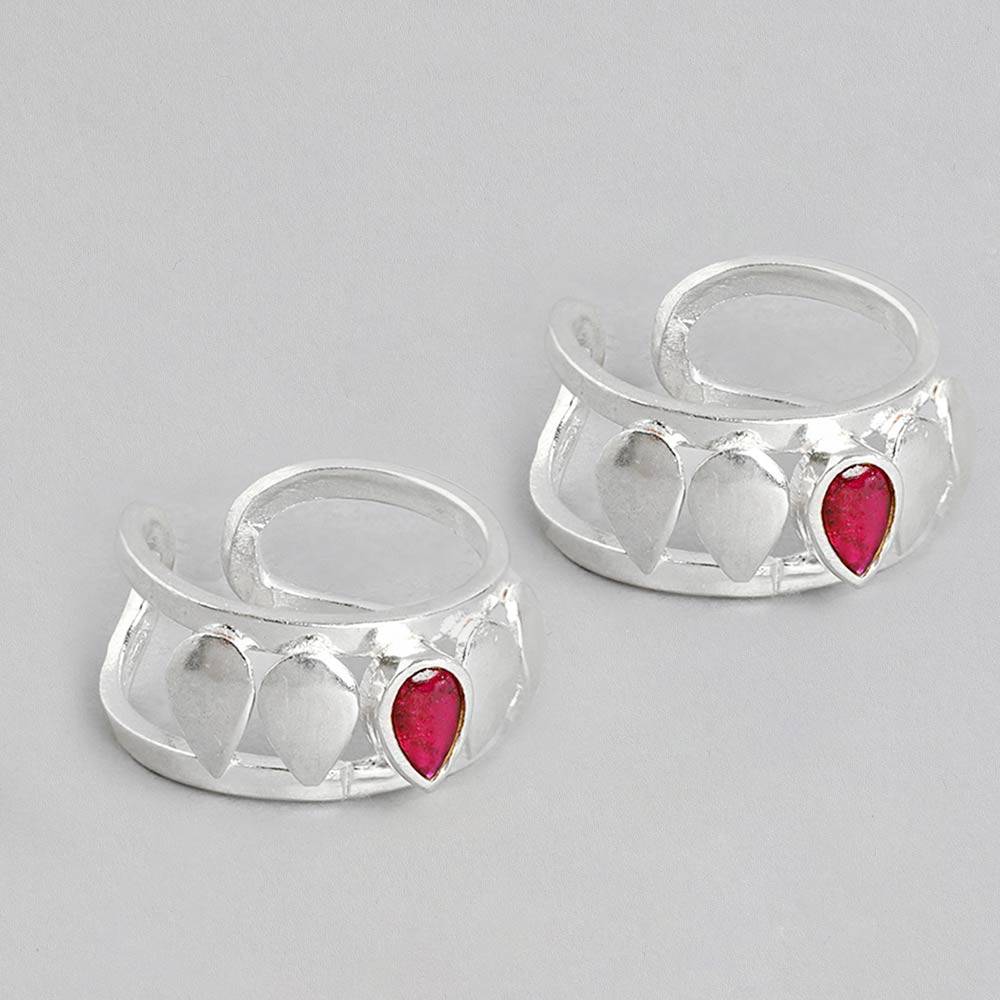 Silver 92.5 Pink Toe Ring : U080SO04TR0318
