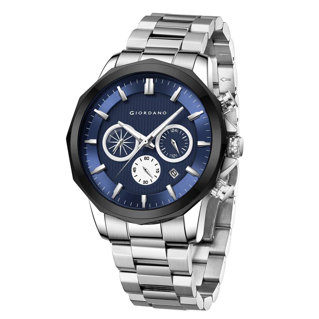 Giordano Multi-Function Analog Watch For Men With Textured Dial, Classic Stainless Steel Strap And Date Function : GZ-50036-11