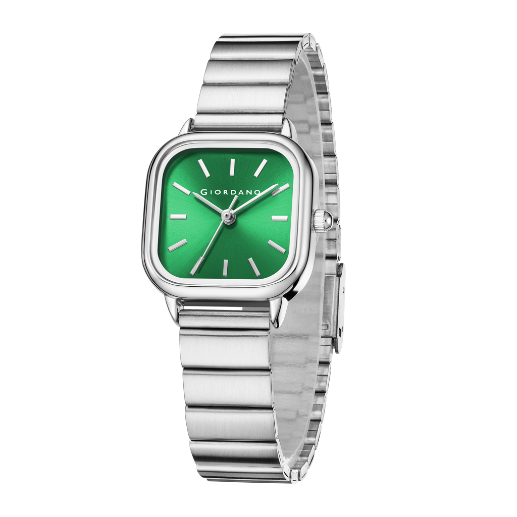 Giordano Classic Square Watch For Women Â Polished Stainless Steel Strap, Minimalist Compact Design-Gz-60098 : GZ-60098-33