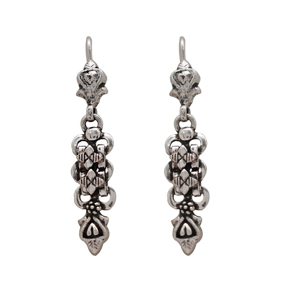 925 Pure Silver Antique Necklace & Earring Set | Silver Minimal Jewelry : NL1019A