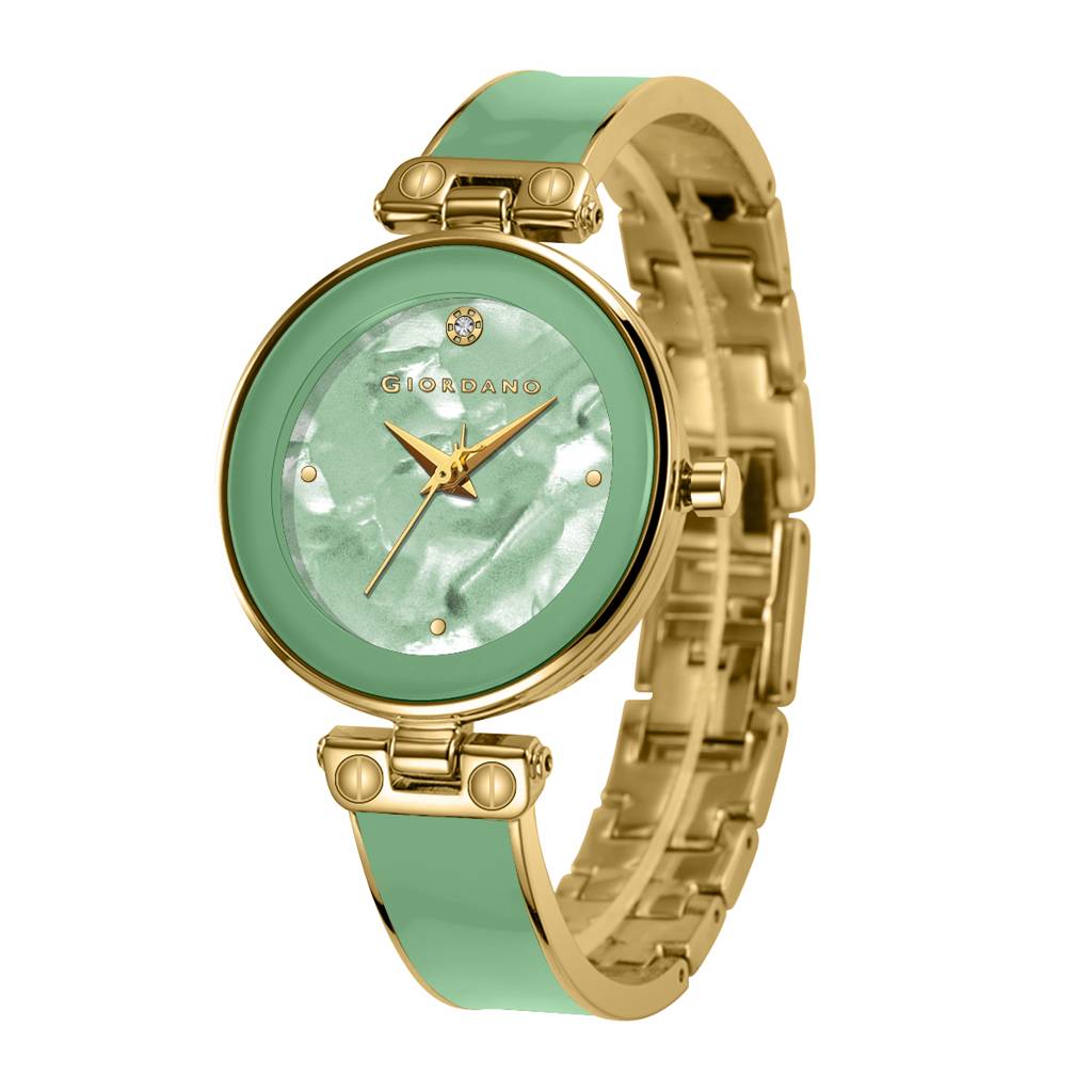 Giordano Designer Analog Watch For Women Â Glossy Round Dial & Bracelet Style Stainless Steel Strap-Gz-60099 : GZ-60099-66
