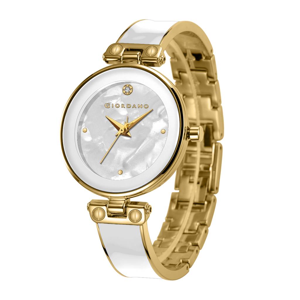 Giordano Designer Analog Watch For Women Â Glossy Round Dial & Bracelet Style Stainless Steel Strap-Gz-60099 : GZ-60099-88
