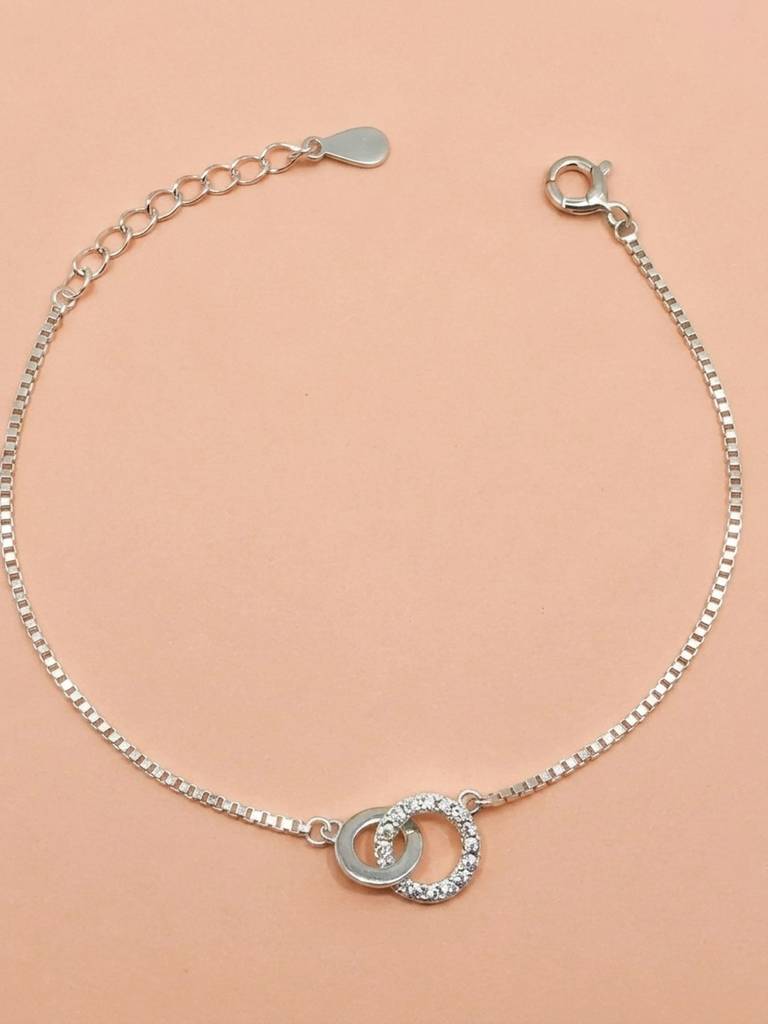 Interlocking Circles Box Chain Bracelet : BR1142