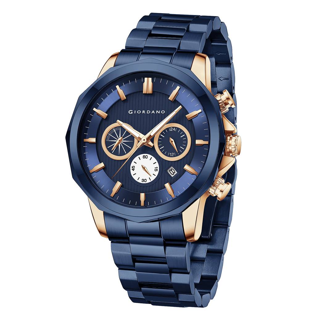 Giordano Multi-Function Analog Watch For Men With Textured Dial, Classic Stainless Steel Strap And Date Function : GZ-50036-44