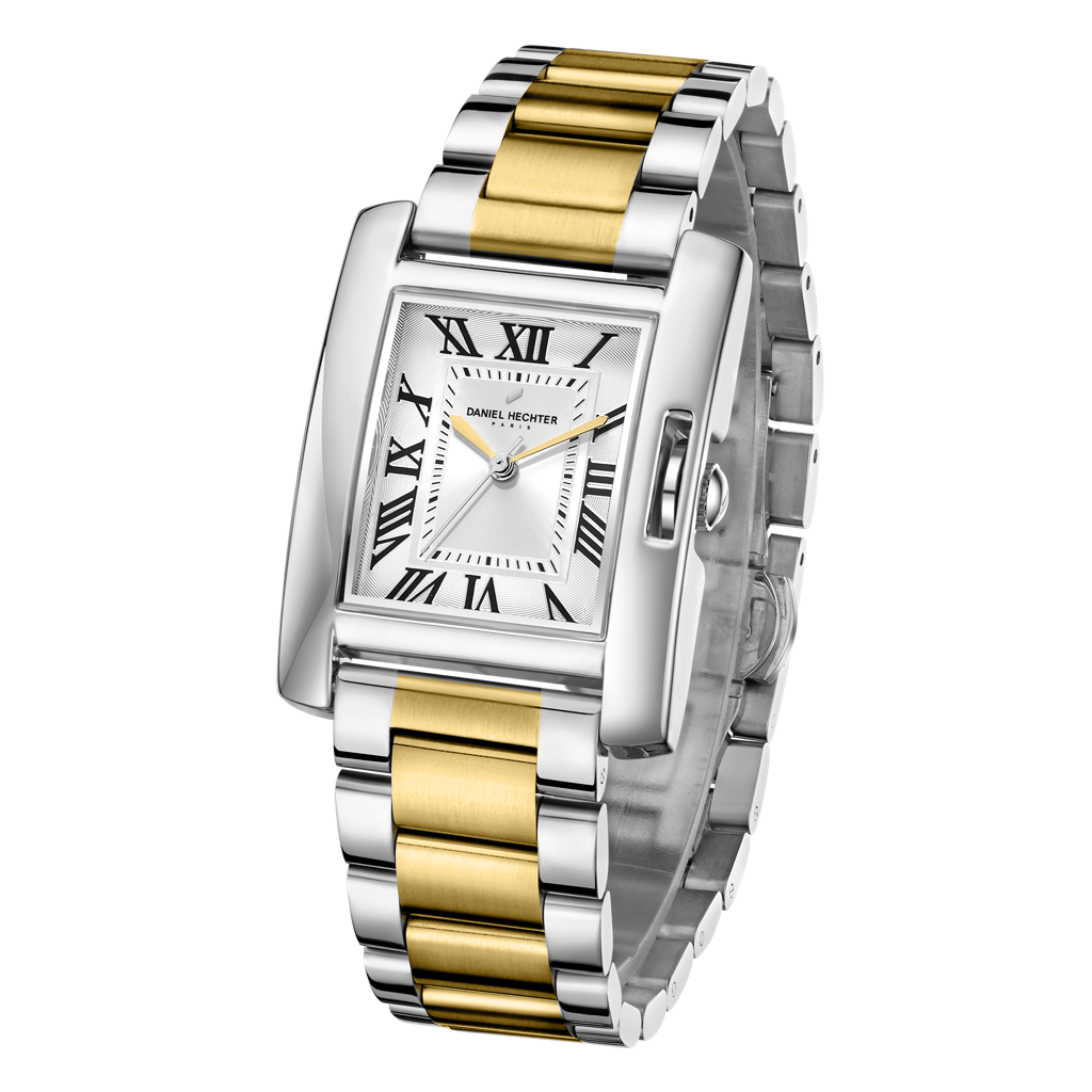Daniel Hechter Paris Opera Collection Square Dial Watch For Women With Roman Indices And Stainless Steel Strap-Dh : DHW2004-44