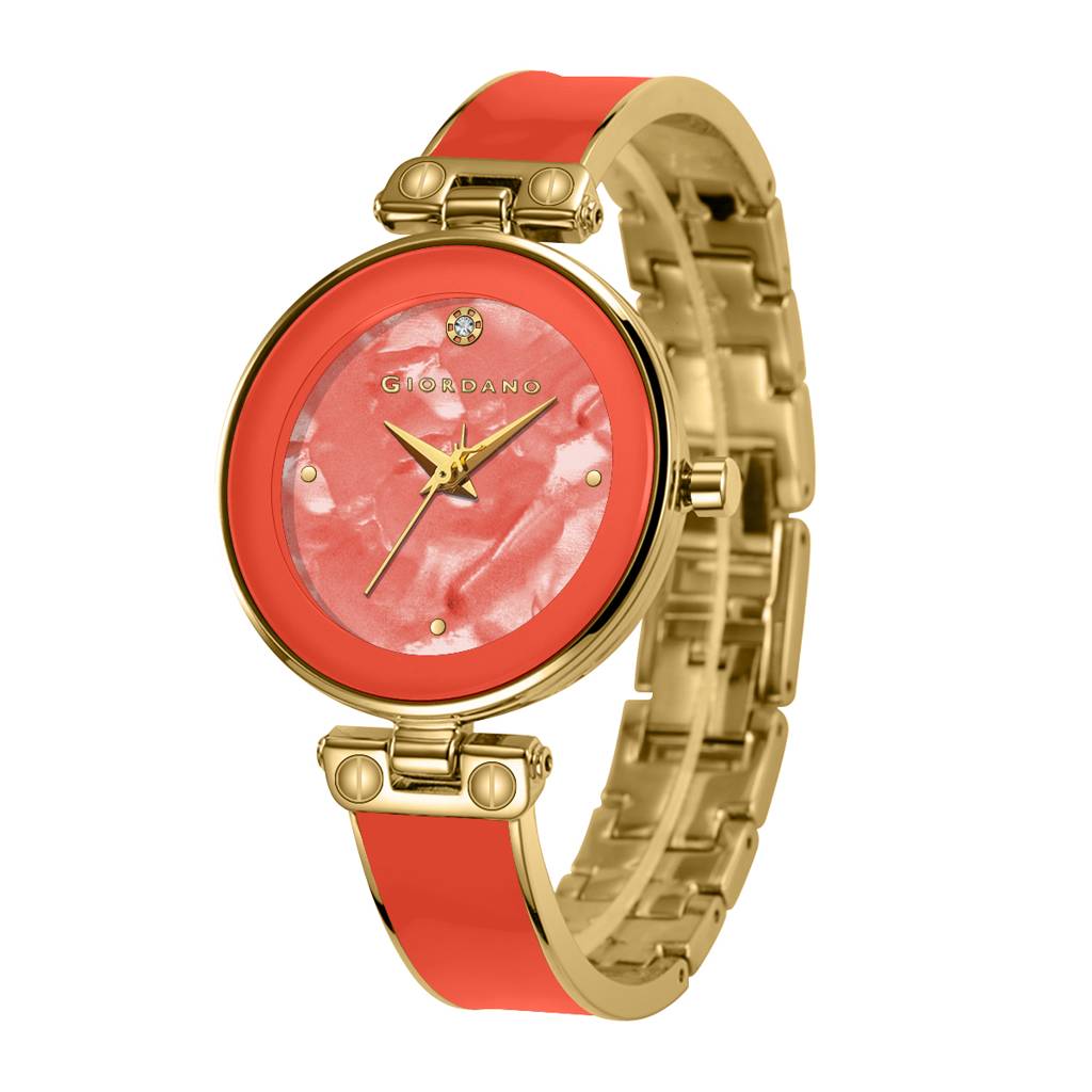 Giordano Designer Analog Watch For Women Â Glossy Round Dial & Bracelet Style Stainless Steel Strap-Gz-60099 : GZ-60099-55