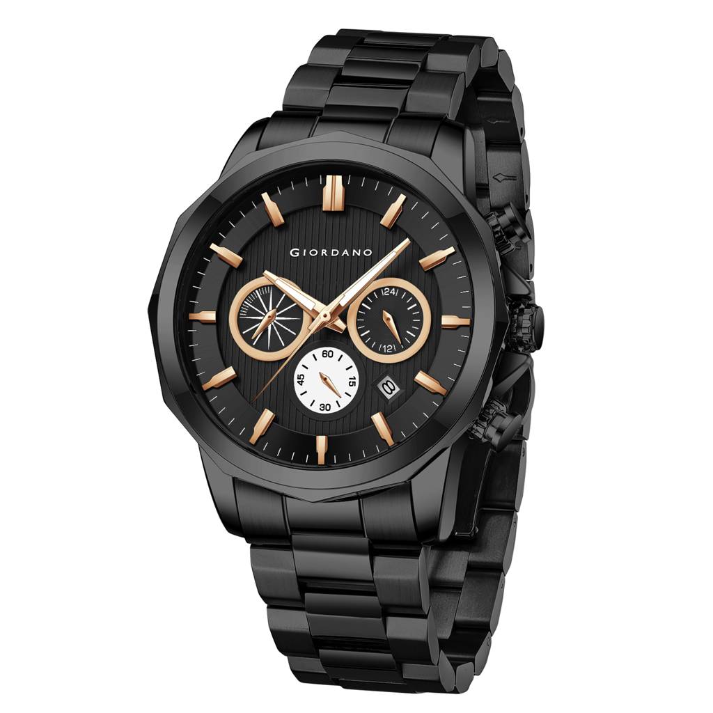 Giordano Multi-Function Analog Watch For Men With Textured Dial, Classic Stainless Steel Strap And Date Function : GZ-50036-22