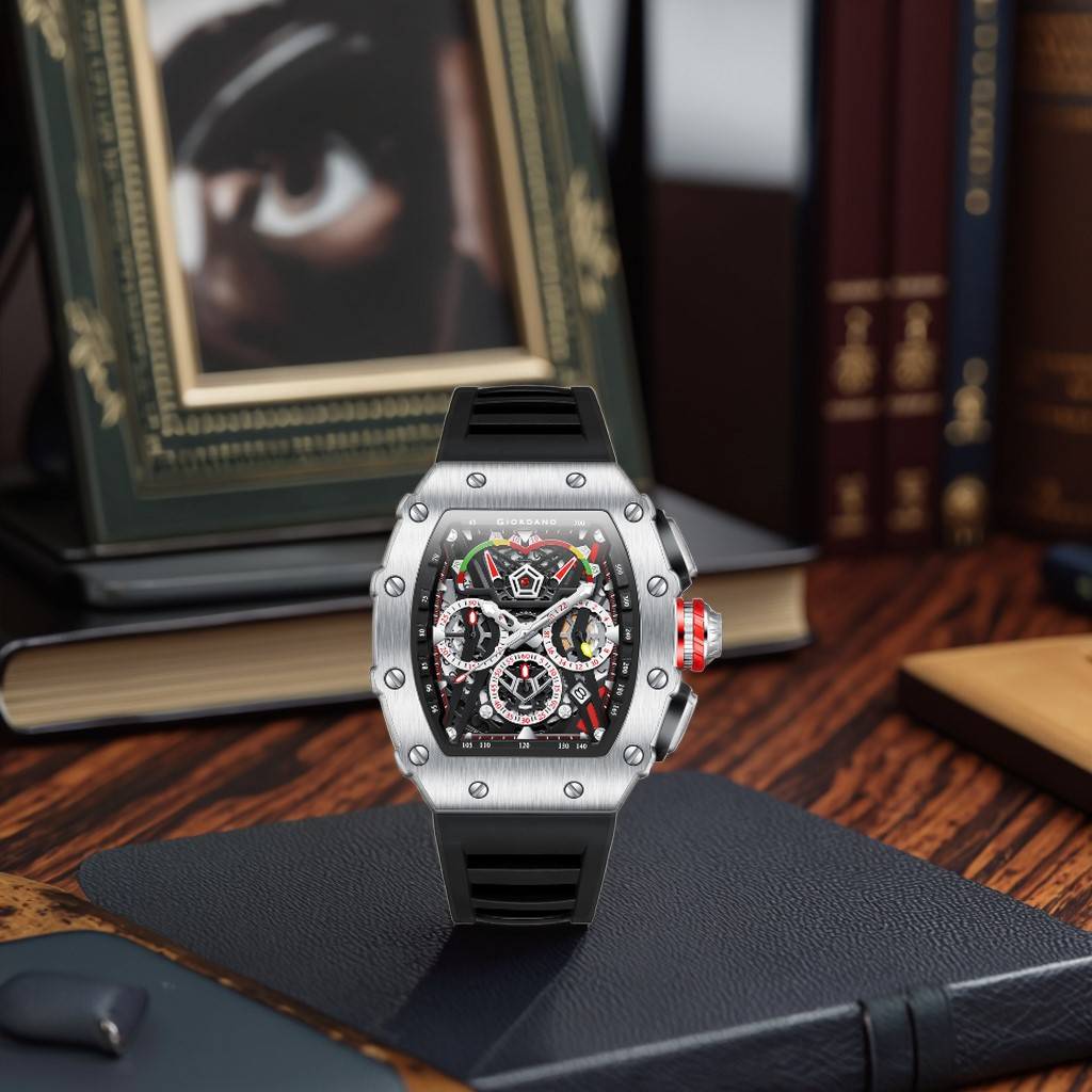 Giordano Multifunction Watch For Men With Day, Date, And 24-Hour Sub-Dial, Water Resistant Square Dial Unique De : GZ-50120-03