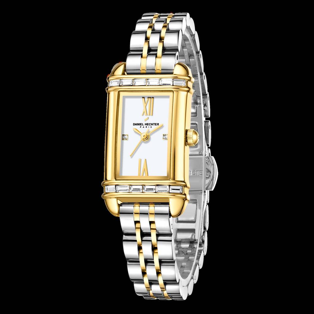 Daniel Hechter Paris Louvre Collection Square Dial Watch For Women With Roman Indices And Stainless Steel Strap-D : DHW2006-44