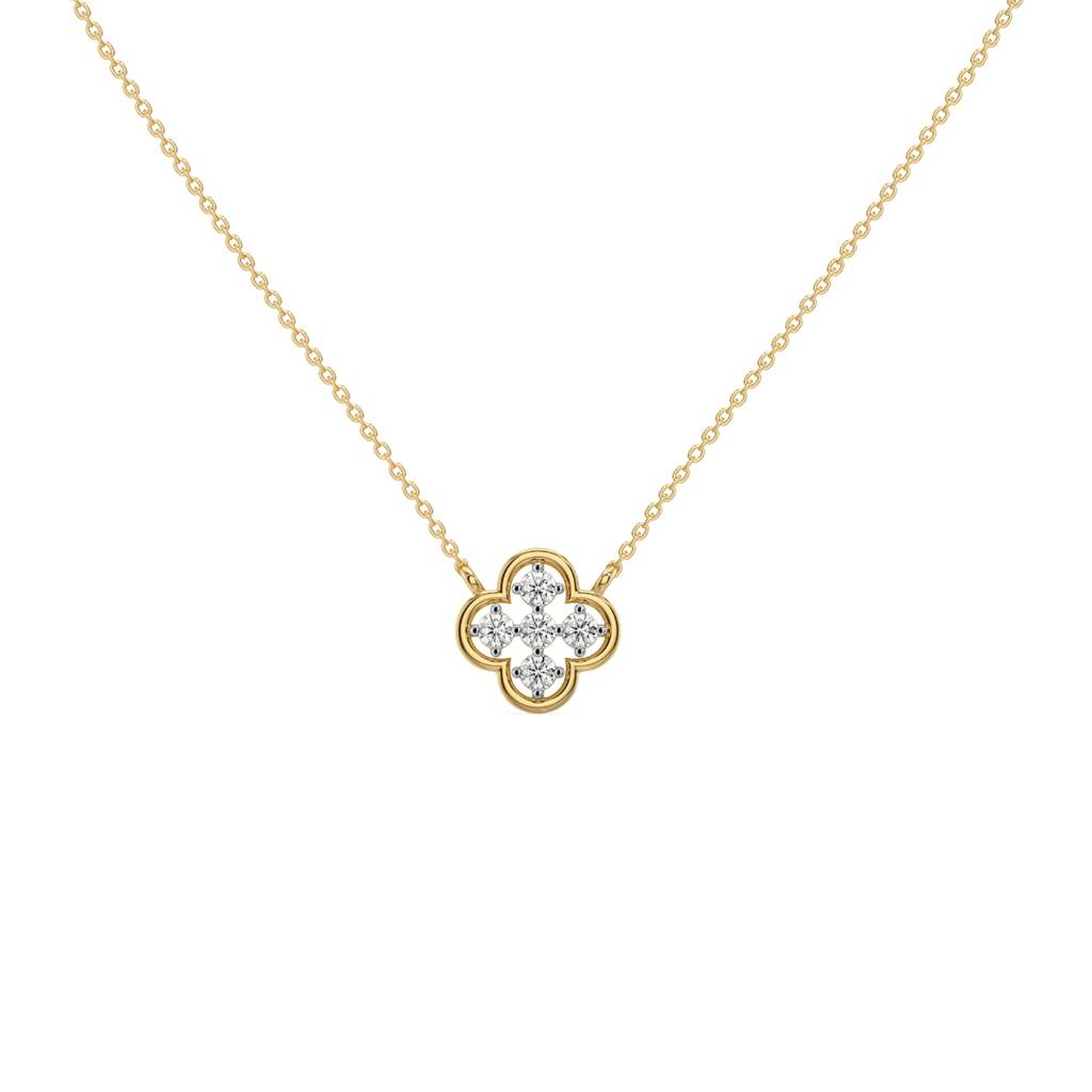 0.2Ct Lab Grown Diamond Necklace In 18Kt Gold Vermeil : LLNK0090