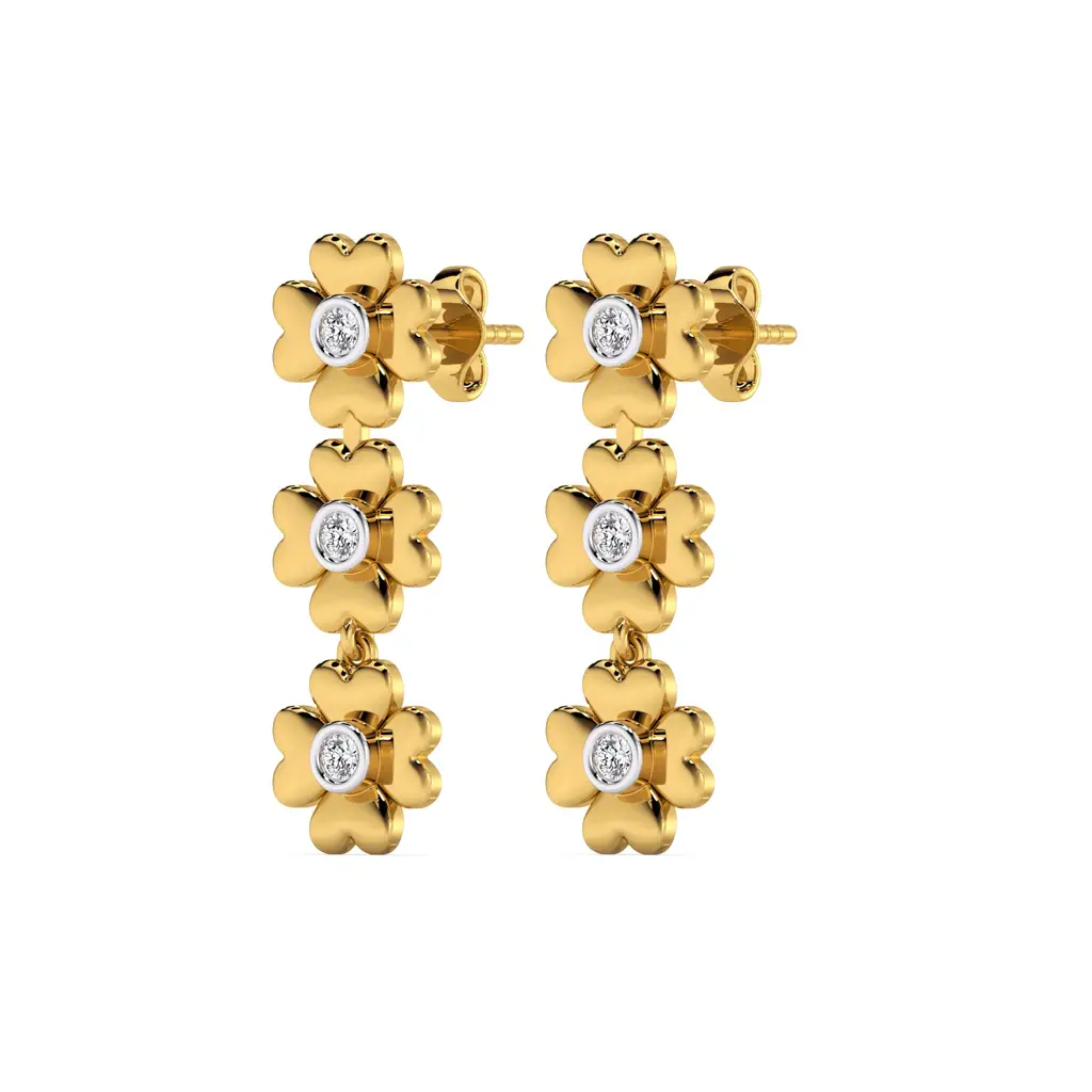 0.2Ct Lab Grown Diamond Earring In 18Kt Gold Vermeil : LLER0146