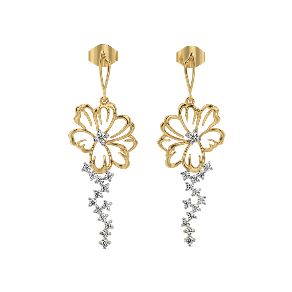 Flora Dewdrops - Lab Diamond Earrings : LLER0105