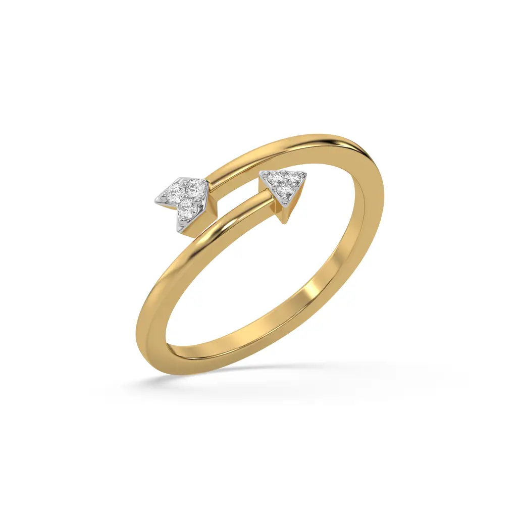 0.05Ct Lab Grown Diamond Ring In 18Kt Gold Vermeil : LLRG0140