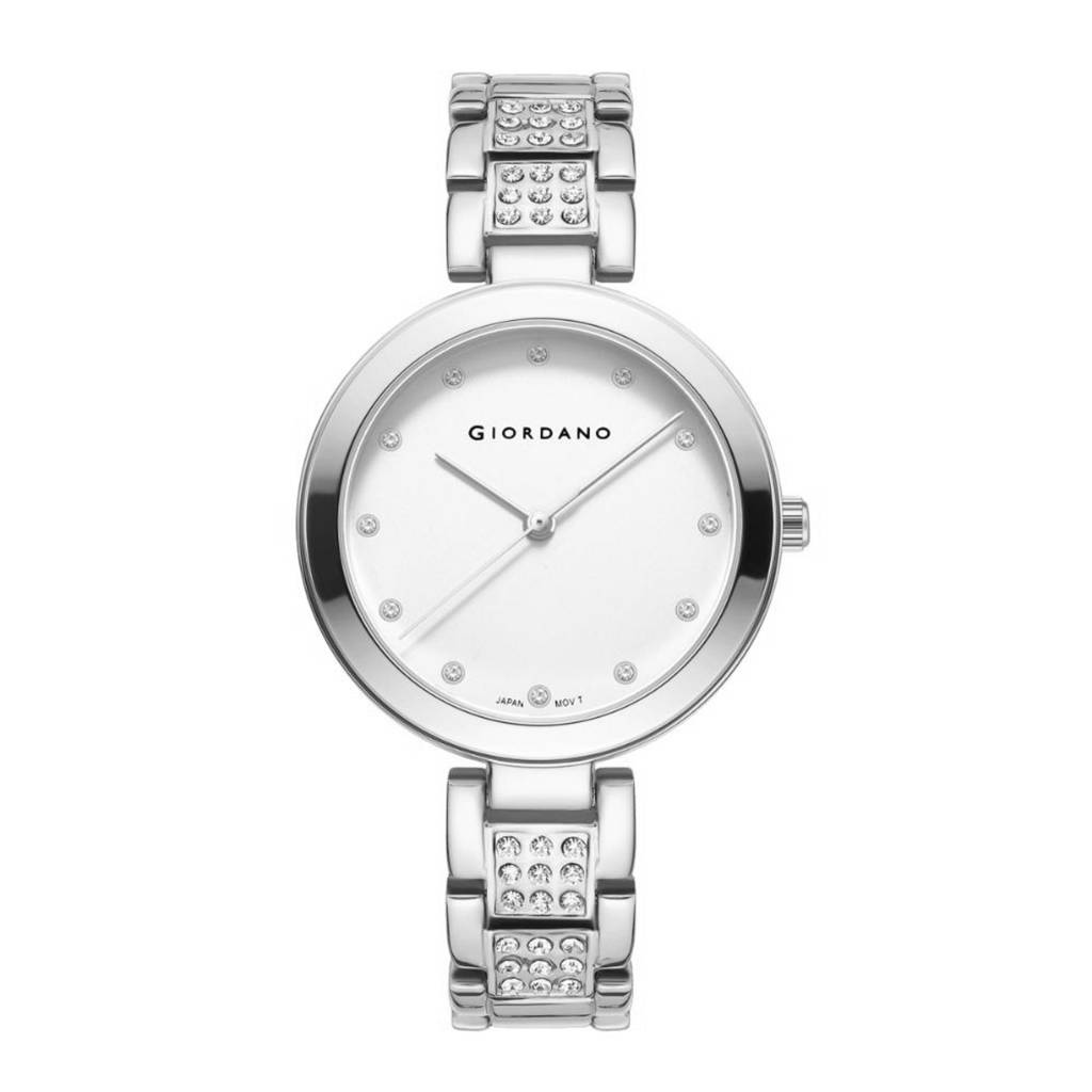 Giordano Eleganza Collection Analog Watch For Women With Crystal-Studded Strap & Diamond Indices - A2037 : A2037-11