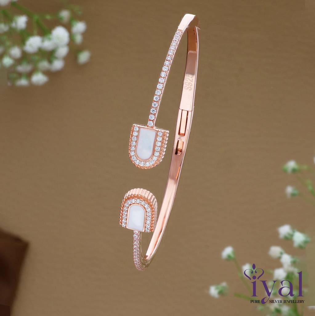Gorgeous Rose Gold Polish 925 Silver Kada Gorgeous Rose Gold