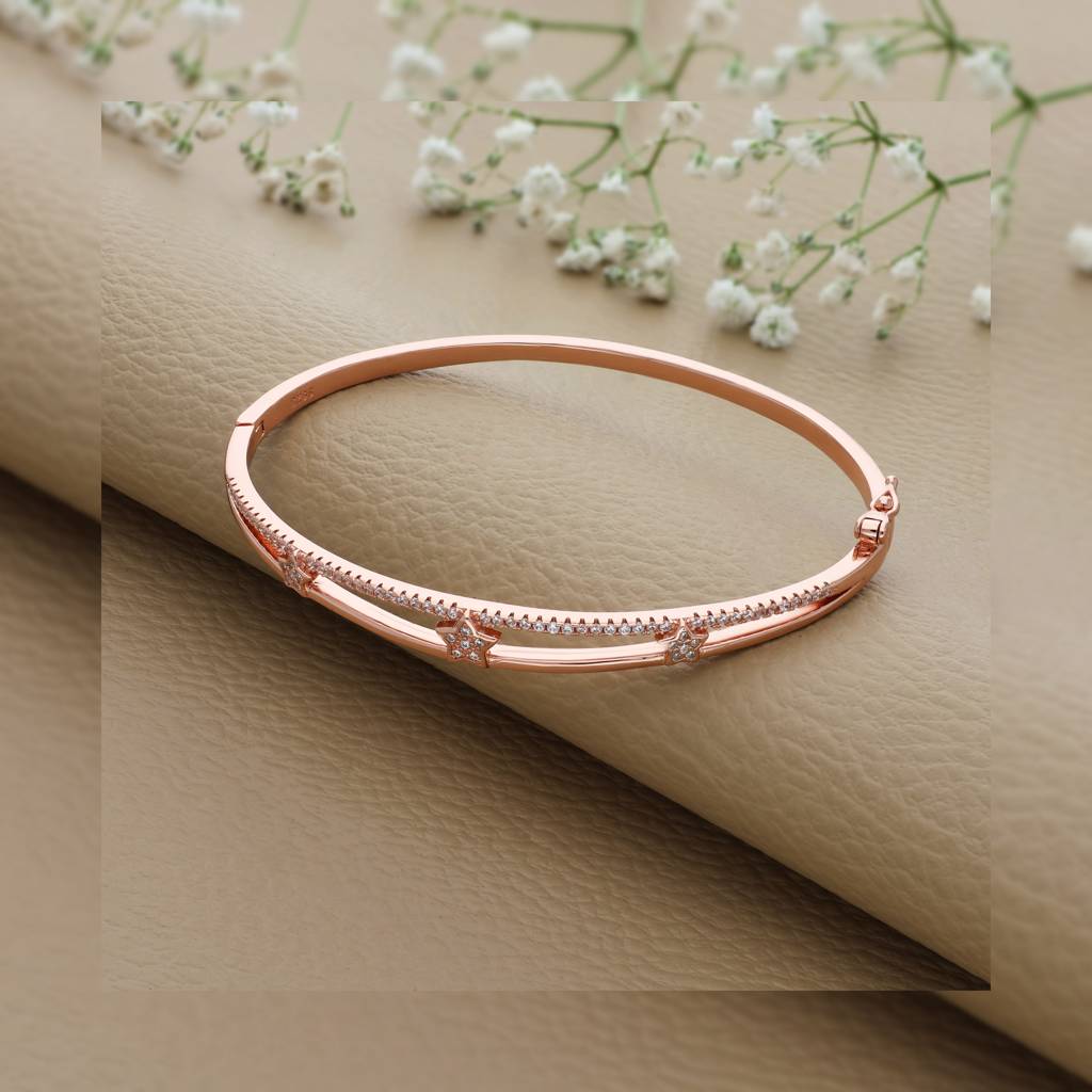 Sparkling Star 925 Silver Kada : KA-22