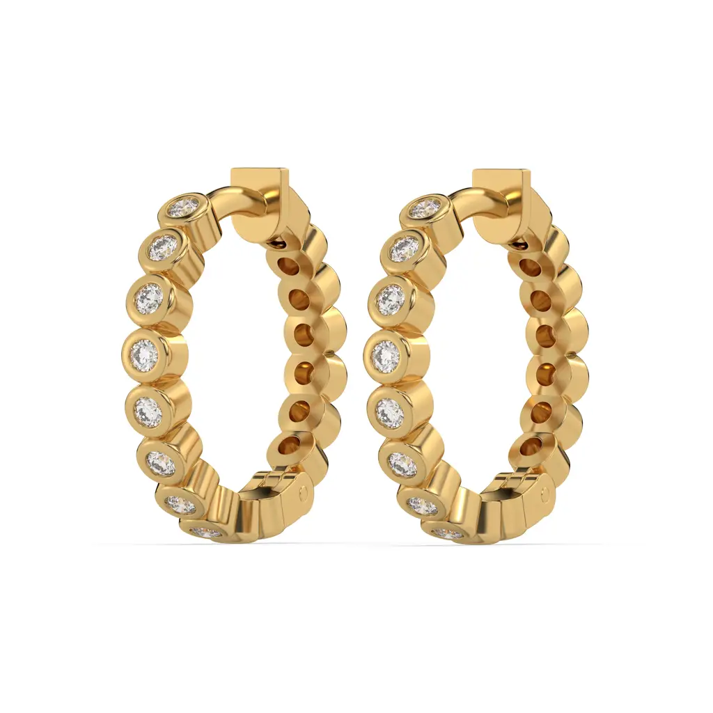 0.35Ct Lab Grown Diamond Earring In 18Kt Gold Vermeil : LLER0096