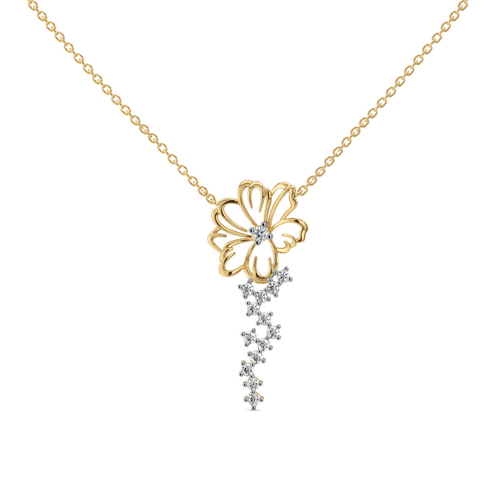 Flora Dewdrops - Lab Diamond Necklace : LLNK0102