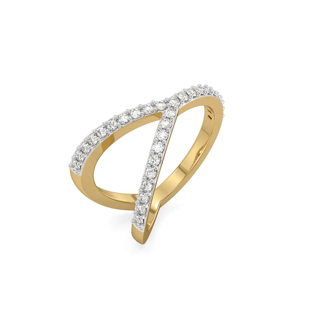 0.37Ct Lab Grown Diamond Ring In 18Kt Gold Vermeil : LLRG0105