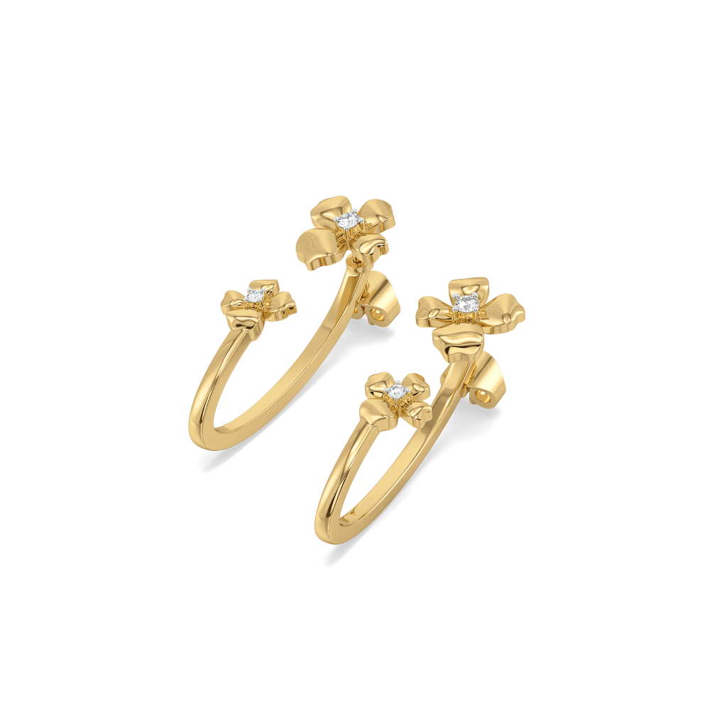 Blossom - Lab Diamond Hoop Earrings : LLER0103