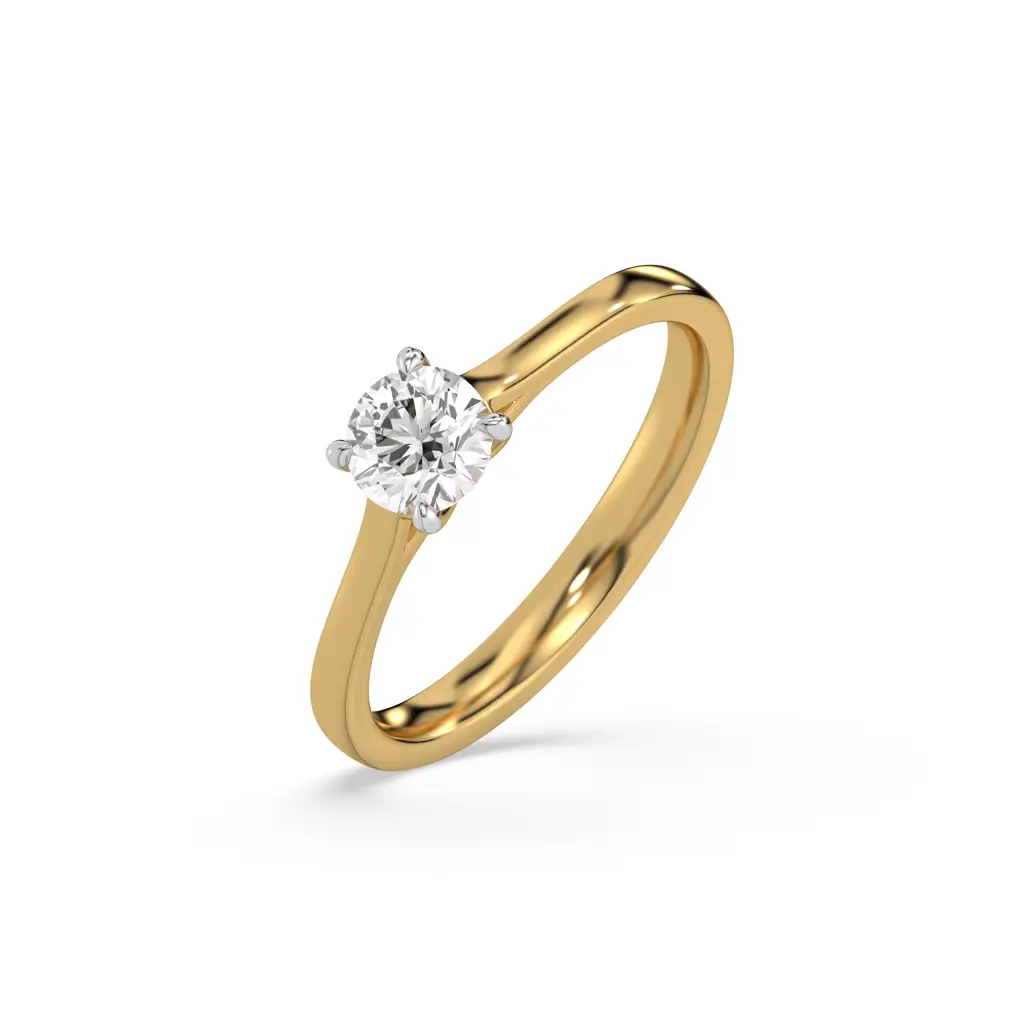 0.35Ct Gold Vermeil Lab Grown Diamond Ring : LLRG0157