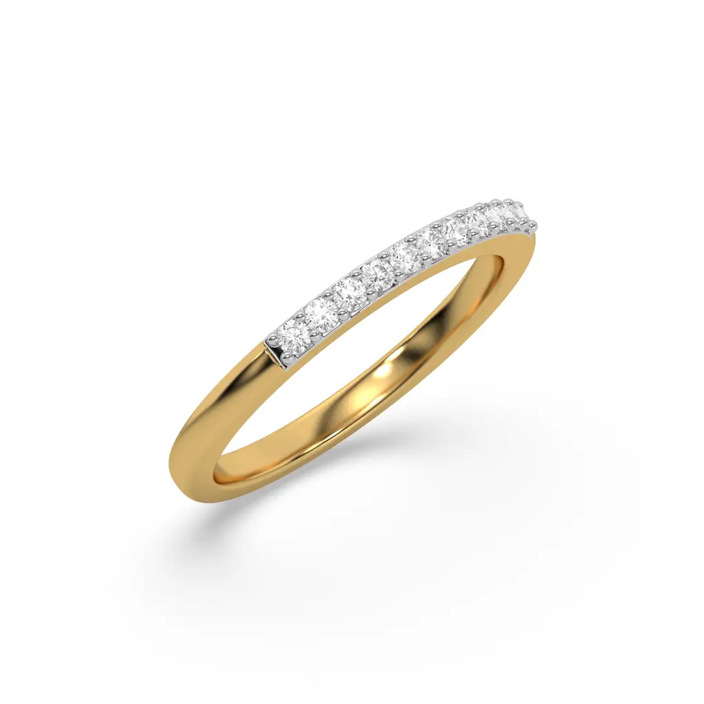 0.17Ct Lab Grown Diamond Ring In 18Kt Gold Vermeil : LLRG0091