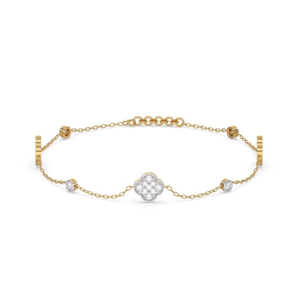 0.2Ct Lab Grown Diamond Bracelet In 18Kt Gold Vermeil : LLBR0111
