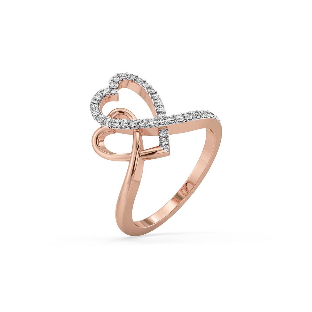0.26Ct Lab Grown Diamond Ring In 18Kt Rose Gold Vermeil : LLRG0106