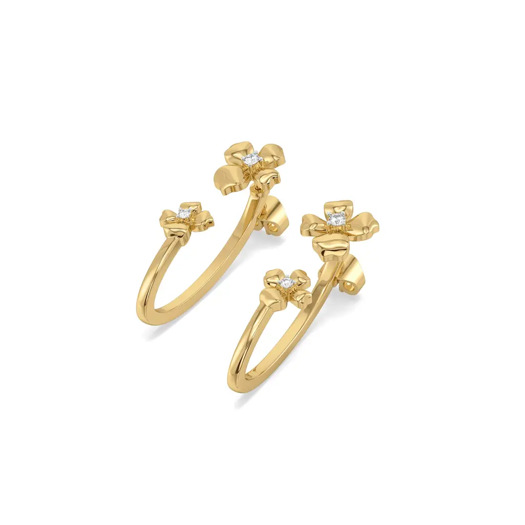 0.14Ct Lab Grown Diamond Earring In 18Kt Gold Vermeil : LLER0103