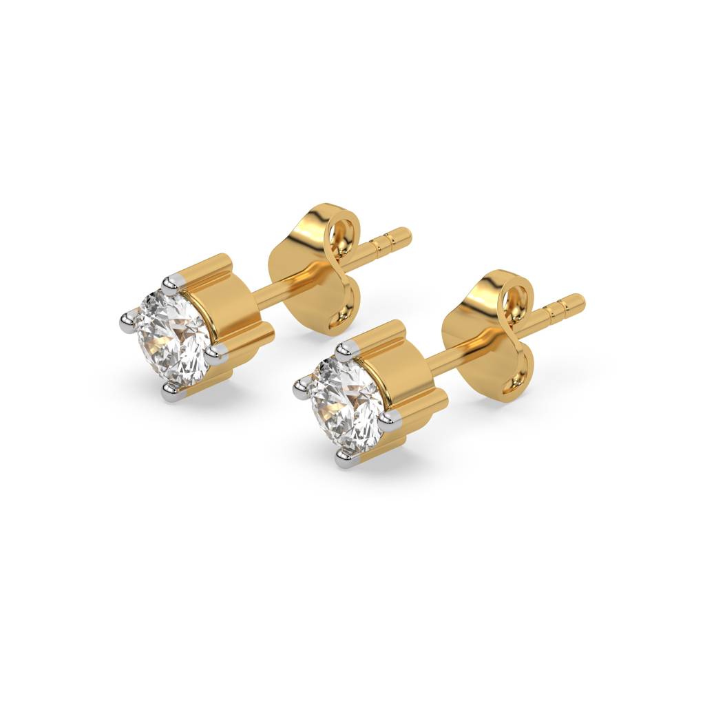 0.43Ct Lab Grown Diamond Earring In 18Kt Gold Vermeil : LLER0100