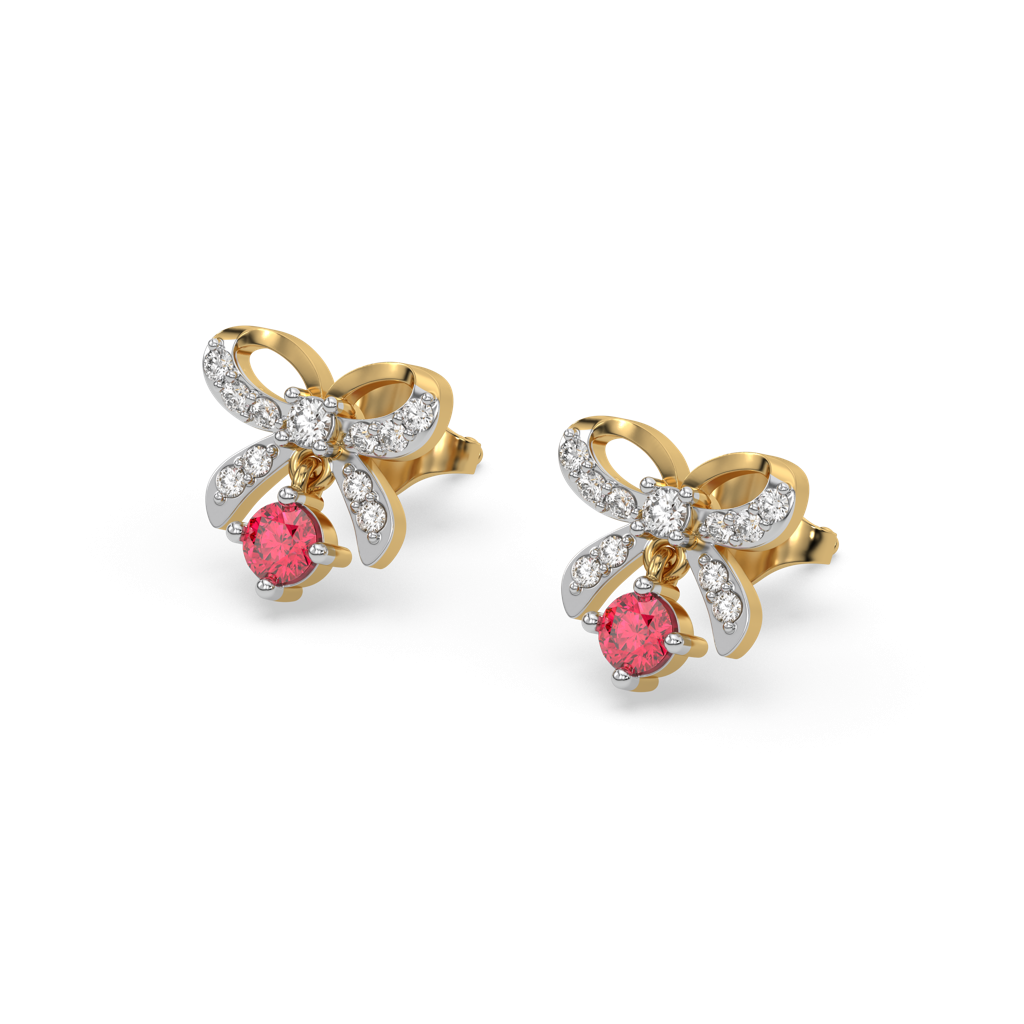 Bow Knot - Lab Diamond Stud Earrings : LLER0126