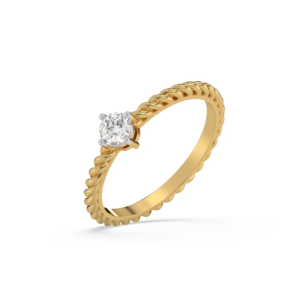 0.22Ct Lab Grown Diamond Ring In 18Kt Gold Vermeil : LLRG0153