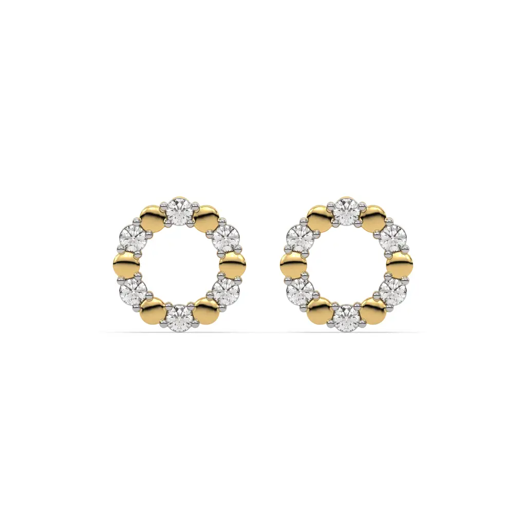 0.15Ct Lab Grown Diamond Earring In 18Kt Gold Vermeil : LLER0091